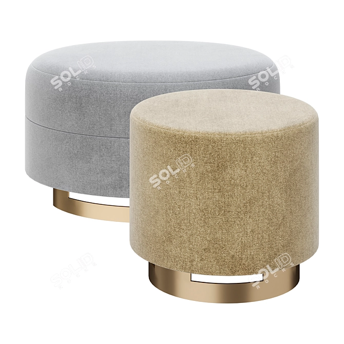 Elegant Bruno Moinard Poufs 3D model image 1