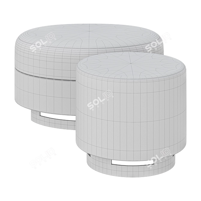 Elegant Bruno Moinard Poufs 3D model image 2