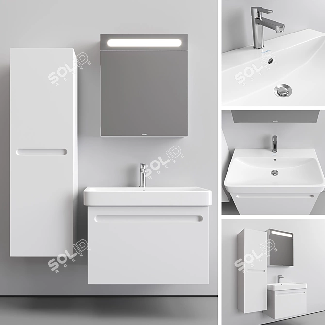 Modern Bathroom Furniture Set Duravit 3D model image 1