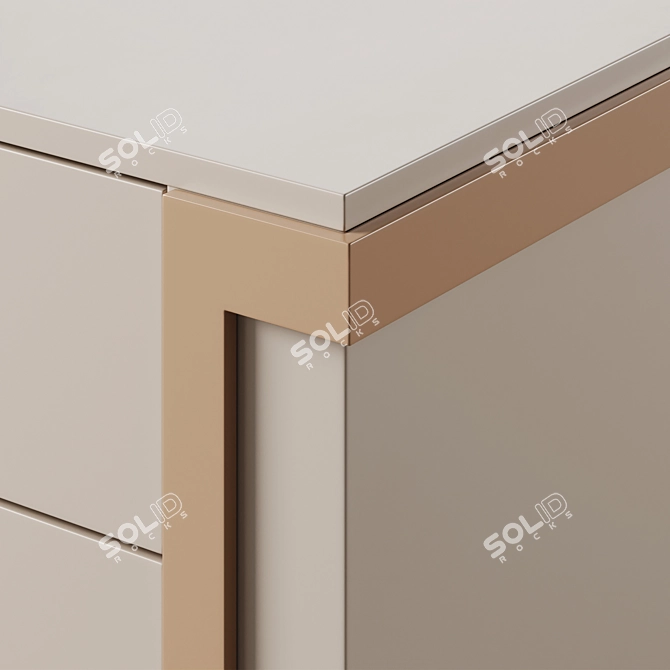 Elegant Avenue 3-Drawer Bedside Table 3D model image 3