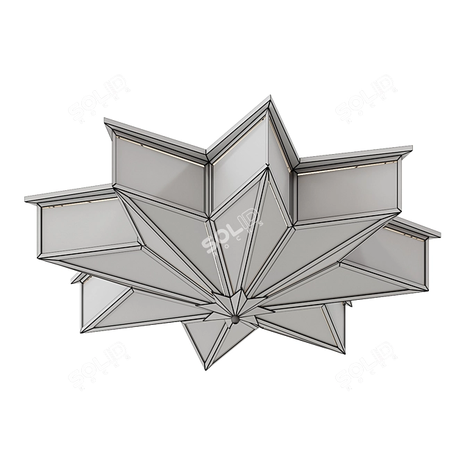 Glass Star Ceiling Light Fixture 3D model image 2