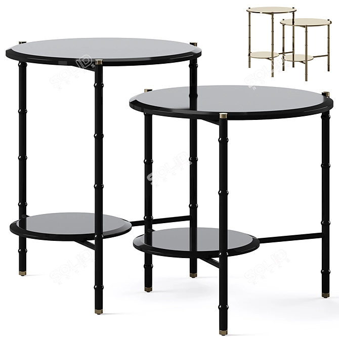 BAMBOO Side Table, Luxe Living 3D model image 1