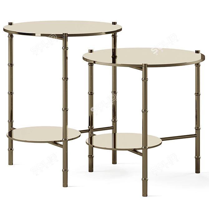 BAMBOO Side Table, Luxe Living 3D model image 2