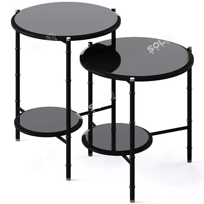 BAMBOO Side Table, Luxe Living 3D model image 4