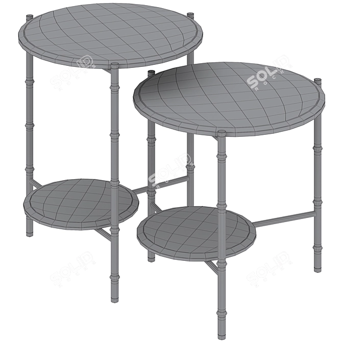 BAMBOO Side Table, Luxe Living 3D model image 5