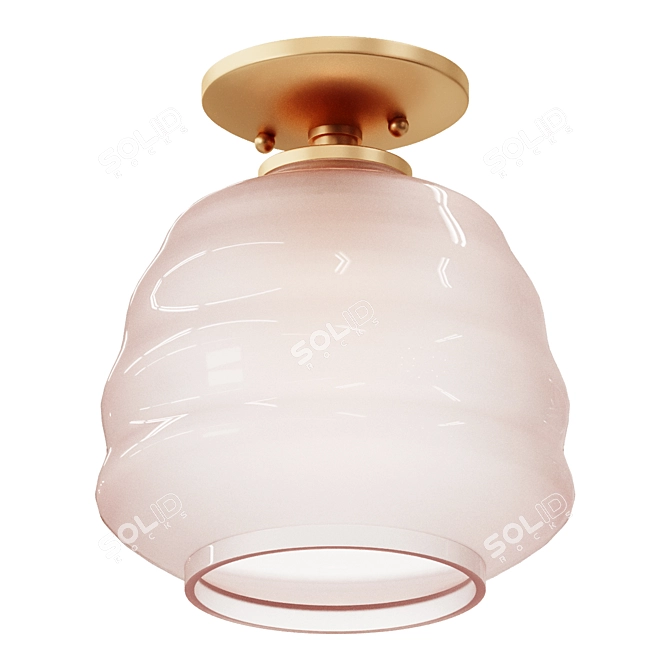 Milk Glass Hive Ceiling Light 3D model image 1