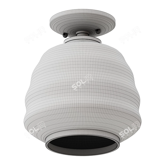 Milk Glass Hive Ceiling Light 3D model image 2