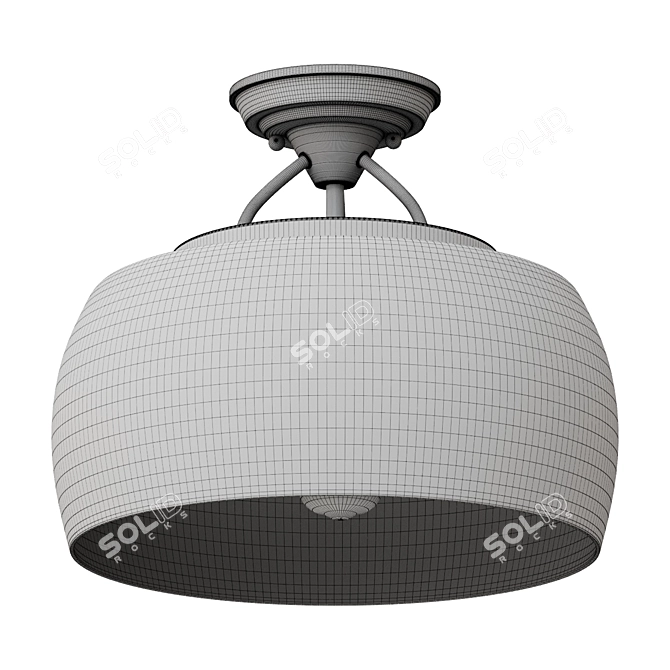 Modern Bowl Ceiling Light Fixture 3D model image 2