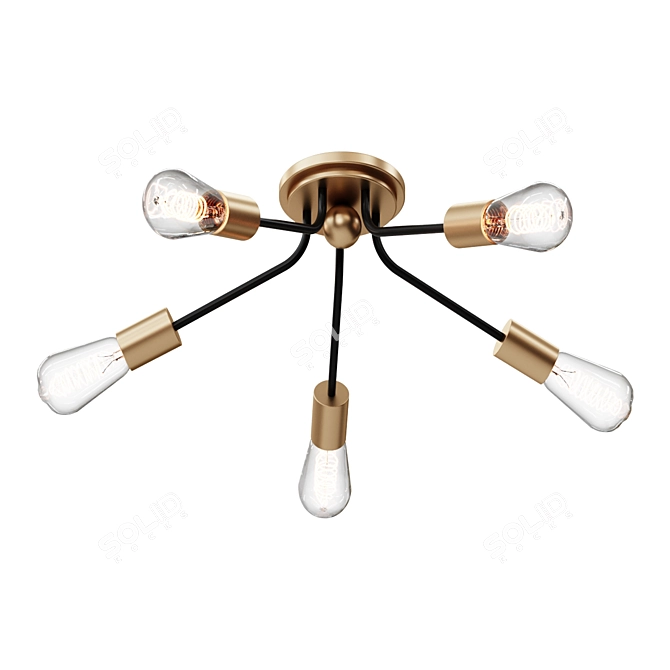 Minimalist Spread Ceiling Light Fixture 3D model image 1