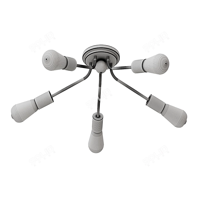 Minimalist Spread Ceiling Light Fixture 3D model image 2