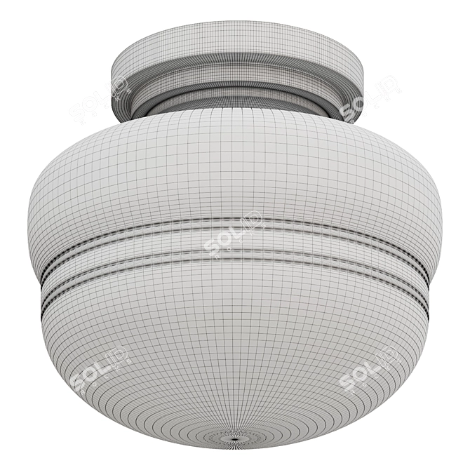 Striped Schoolhouse Ceiling Light 3D model image 2