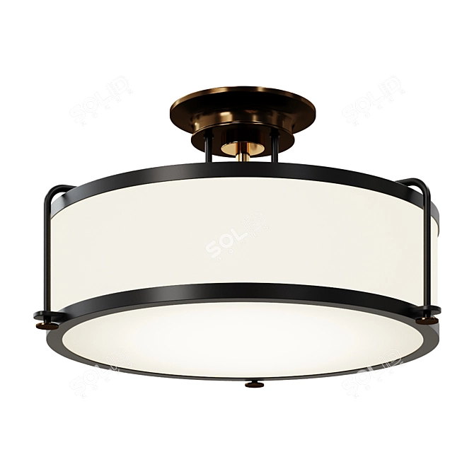 Contemporary Textured Ceiling Light 3D model image 1