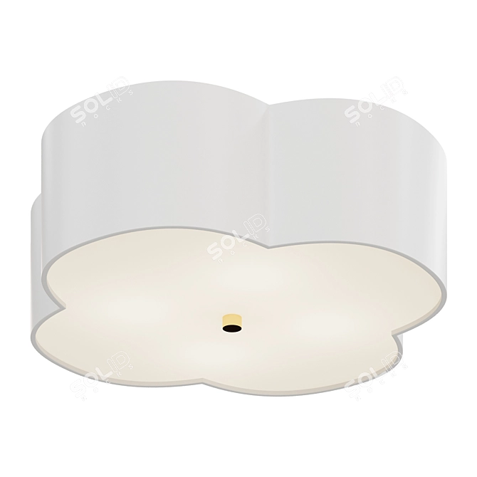 Elegant Scalloped Ceiling Light Fixture 3D model image 1