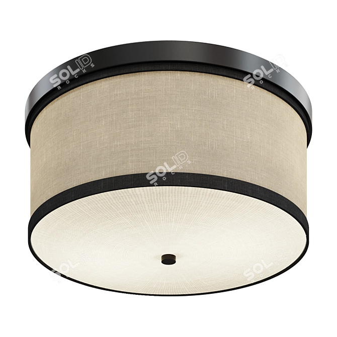 Springfield Linen Shade Ceiling Light 3D model image 1