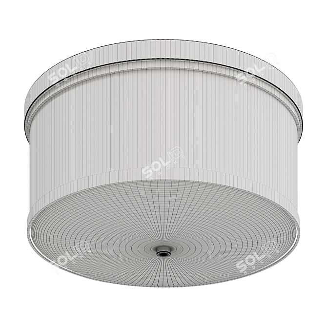 Springfield Linen Shade Ceiling Light 3D model image 2