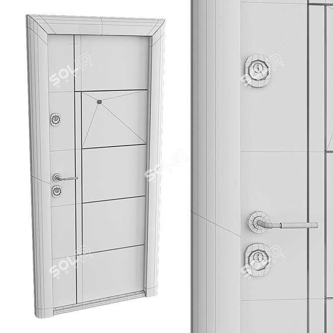 Lux Metal Door TANGANICA 3D model image 2