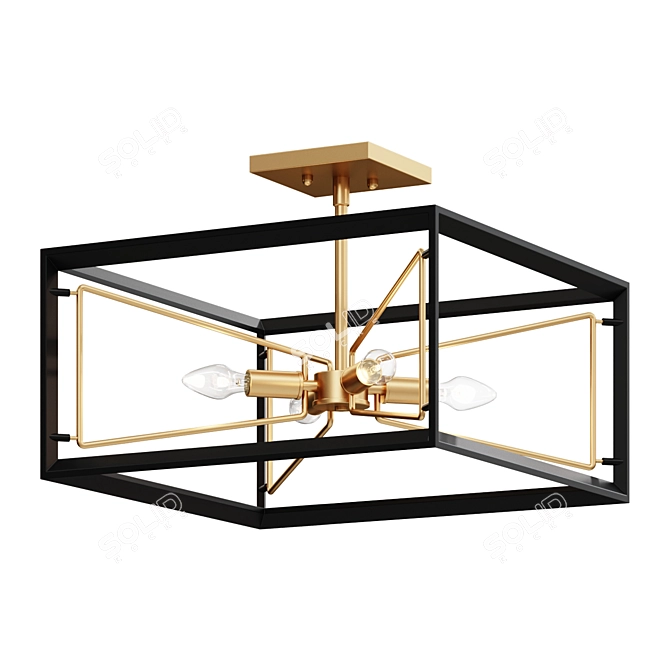 Geometric Bee Ceiling Light  3D model image 1