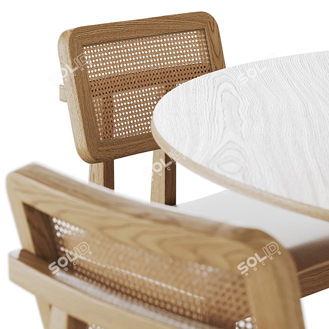 Elegant Pisa Table Set with Charles 3D model image 3