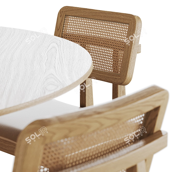 Elegant Pisa Table Set with Charles 3D model image 5