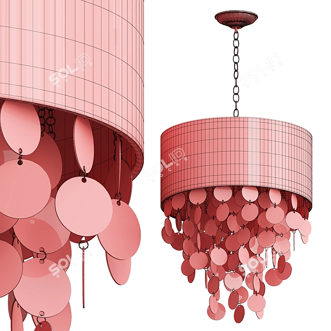 Oceanic Shells Pendant Light 3D model image 2