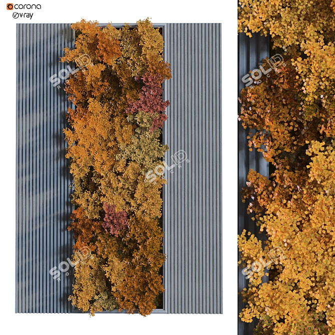 Modern Interior Vertical Plant Set 3D model image 1