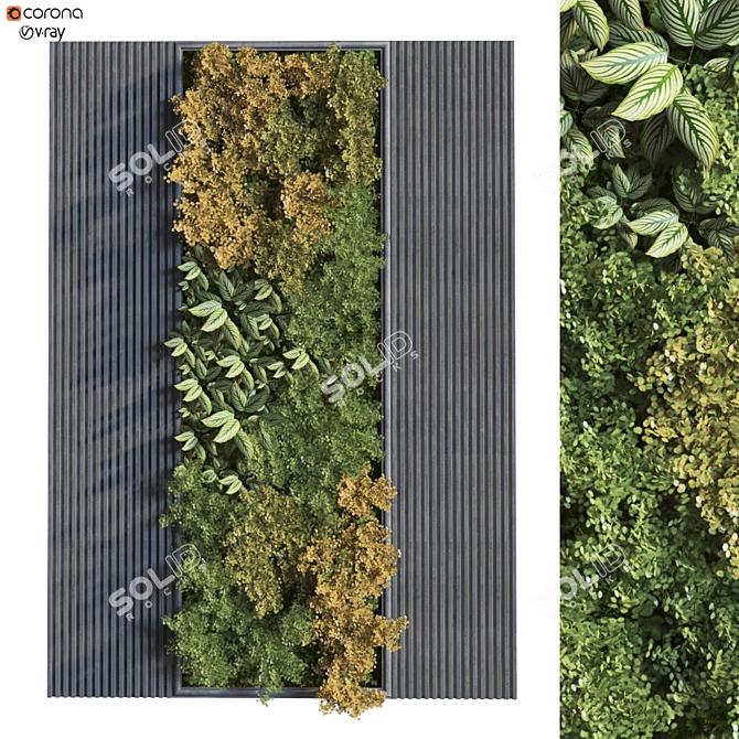 Modern Vertical Plant Set 313 3D model image 1
