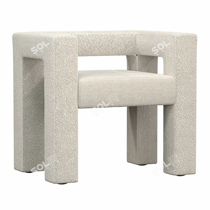 Contemporary Toptun Armchair Model 3D model image 4