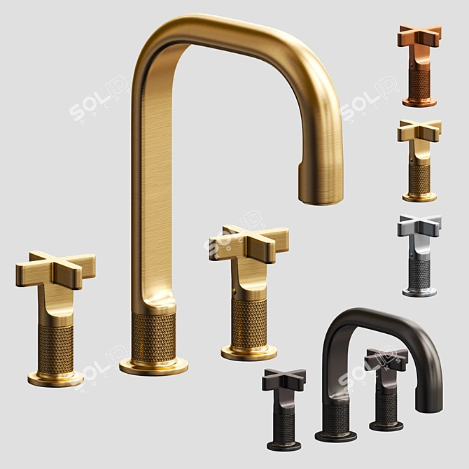 Luxury Gessi Inciso Basin Mixer 3D model image 3