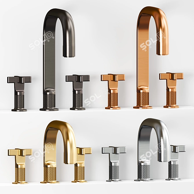 Luxury Gessi Inciso Basin Mixer 3D model image 4