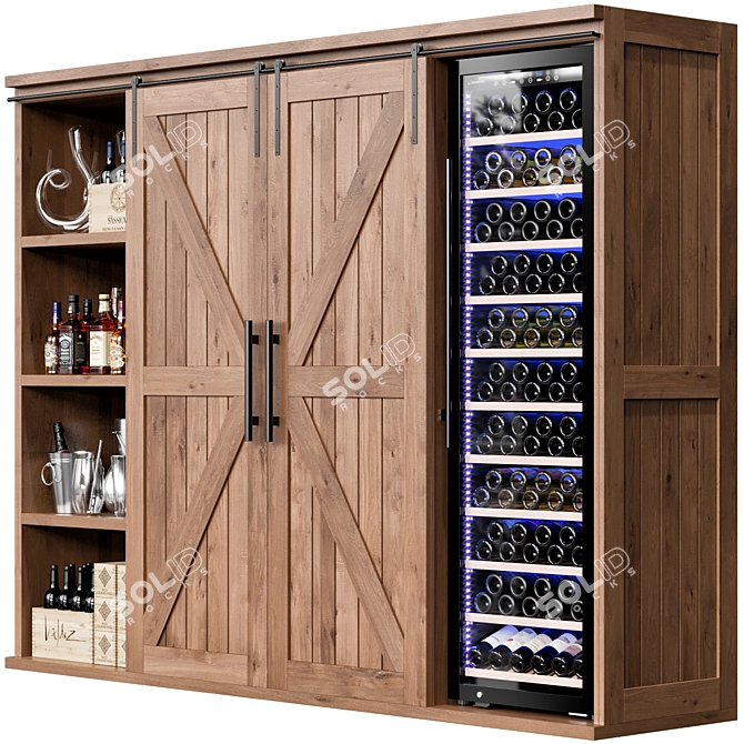 Russian Wine Cellar Display Unit 3D model image 3