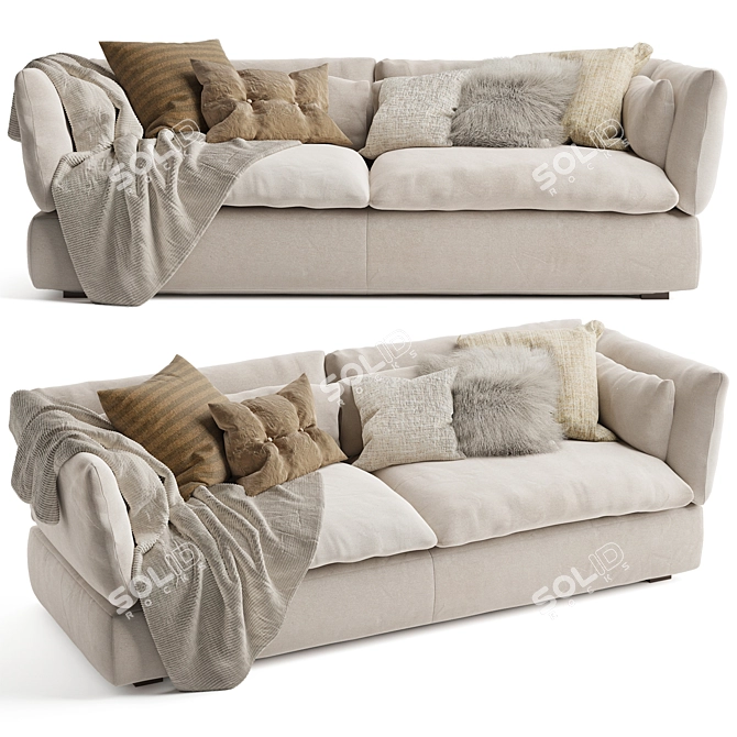 Modern 2 Seater Sofa Swank 3D model image 1