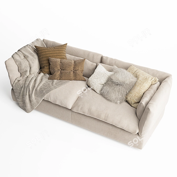 Modern 2 Seater Sofa Swank 3D model image 3