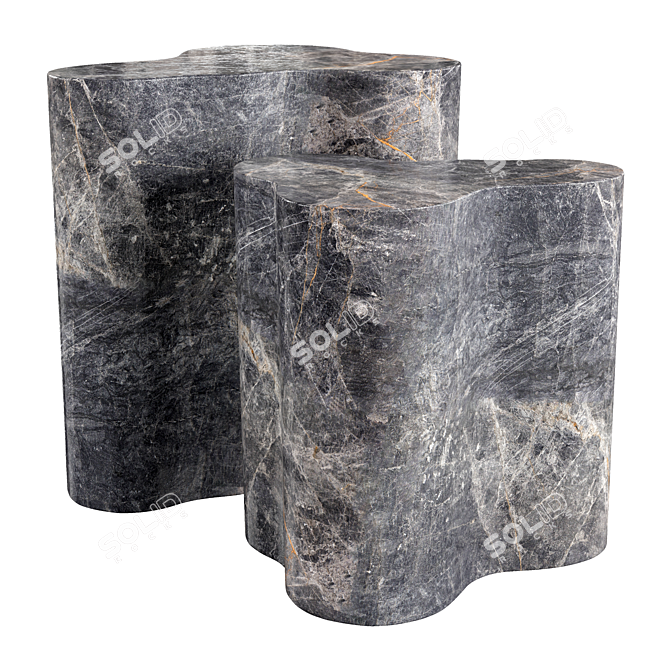 Marble Slab Side Tables Collection 3D model image 3