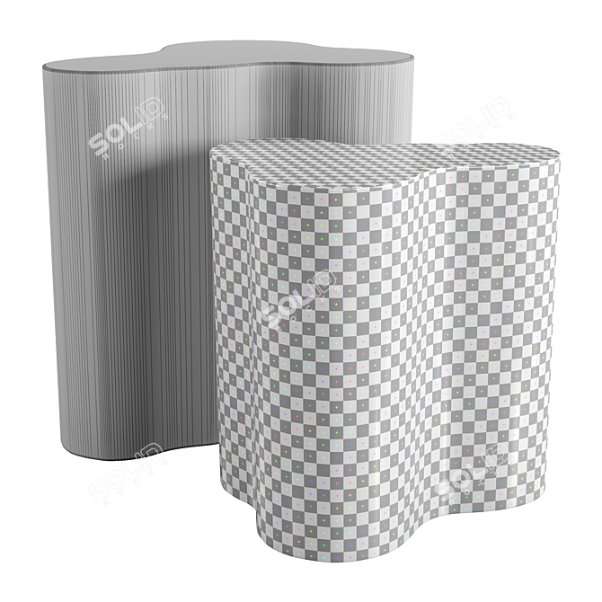 Marble Slab Side Tables Collection 3D model image 4