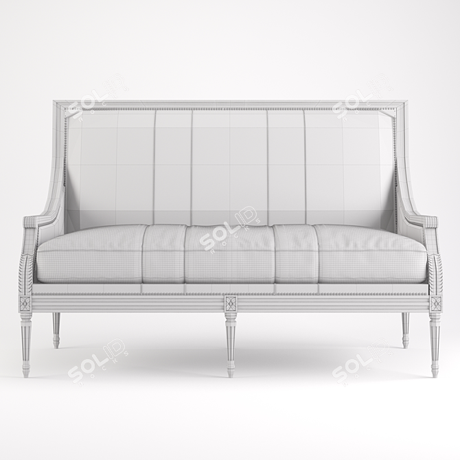 Chic Lapis Colorblock Settee 3D model image 2