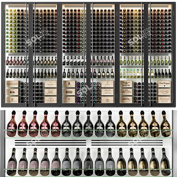Sleek Wine Cellar Display Stand 3D model image 1