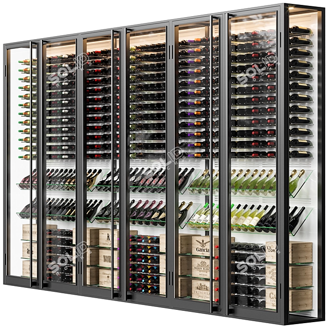 Sleek Wine Cellar Display Stand 3D model image 2