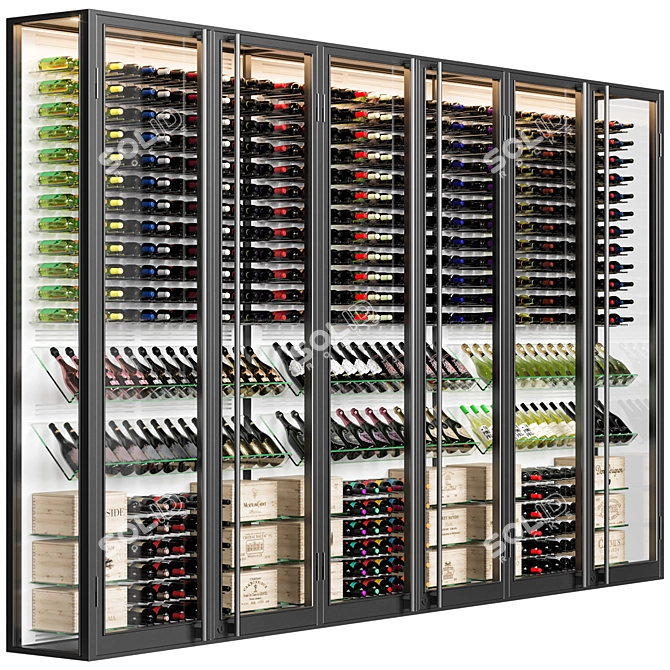 Sleek Wine Cellar Display Stand 3D model image 3