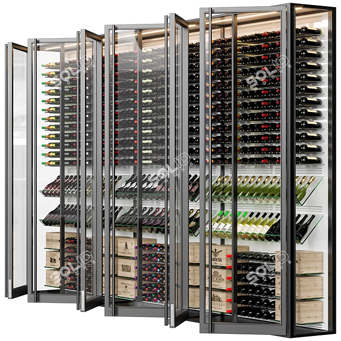 Sleek Wine Cellar Display Stand 3D model image 6