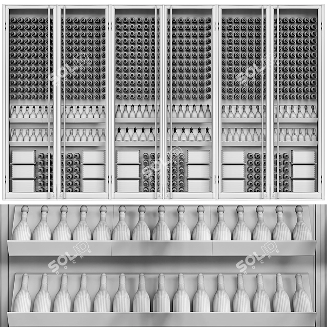 Sleek Wine Cellar Display Stand 3D model image 7