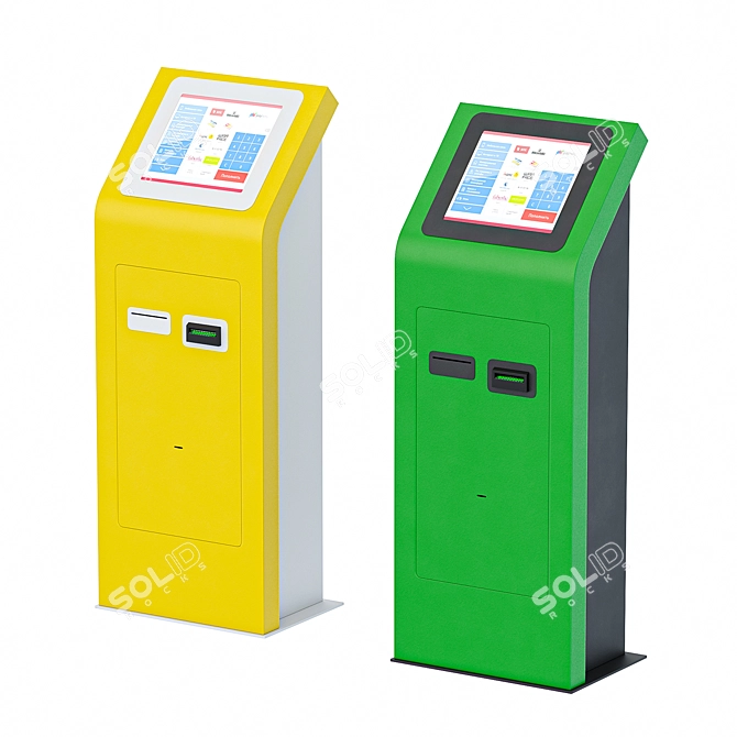 Universal Payment Terminal in Two Colors 3D model image 1