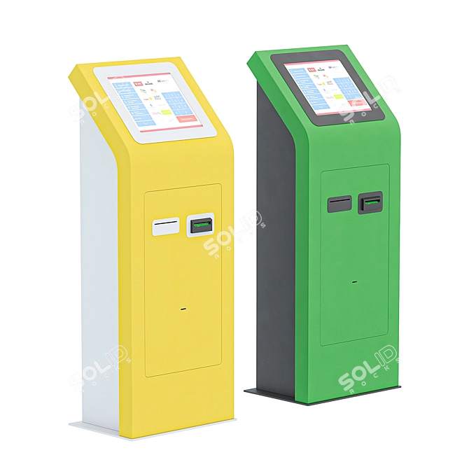 Universal Payment Terminal in Two Colors 3D model image 2