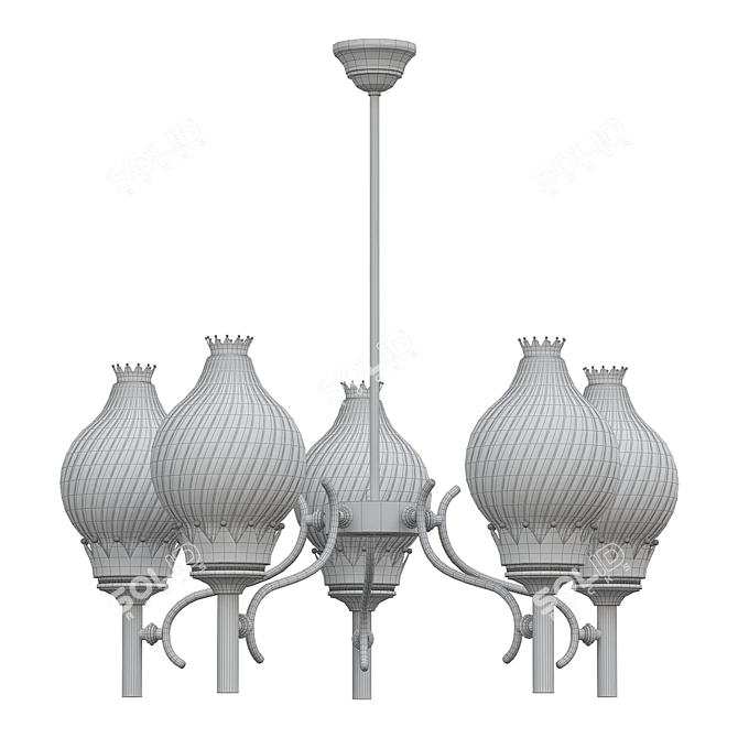 Vintage Italian Chandelier Lelli Arredoluce 3D model image 2