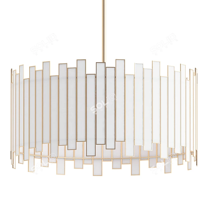 Modern Tiffany Glass Drum Chandelier 3D model image 1