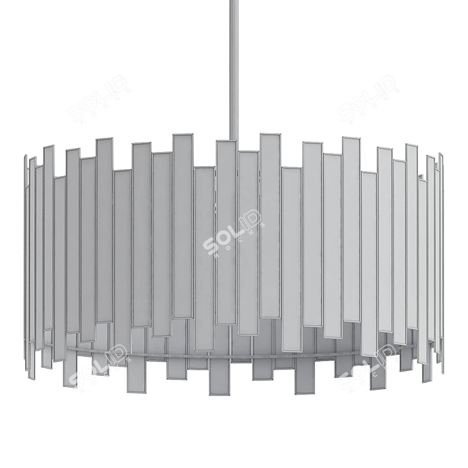 Modern Tiffany Glass Drum Chandelier 3D model image 2