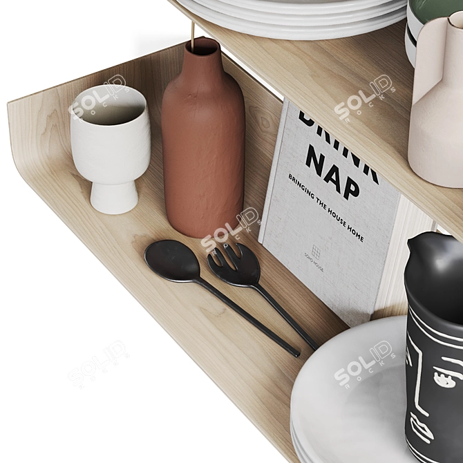 Modern Kitchen Decor Set 3D model image 2