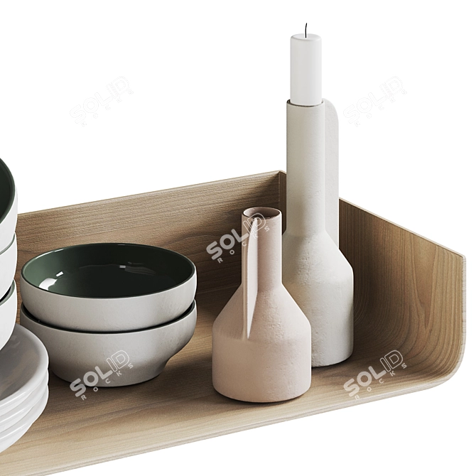 Modern Kitchen Decor Set 3D model image 3