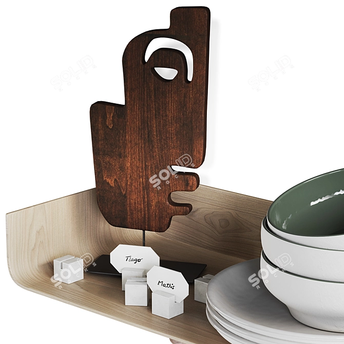 Modern Kitchen Decor Set 3D model image 4