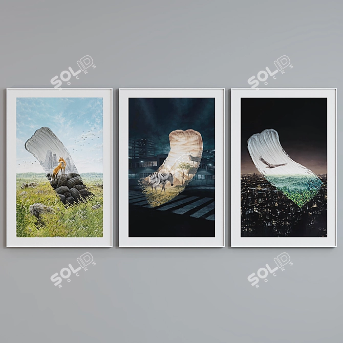 Fantasy City Nature Abstract Frame Set 3D model image 2