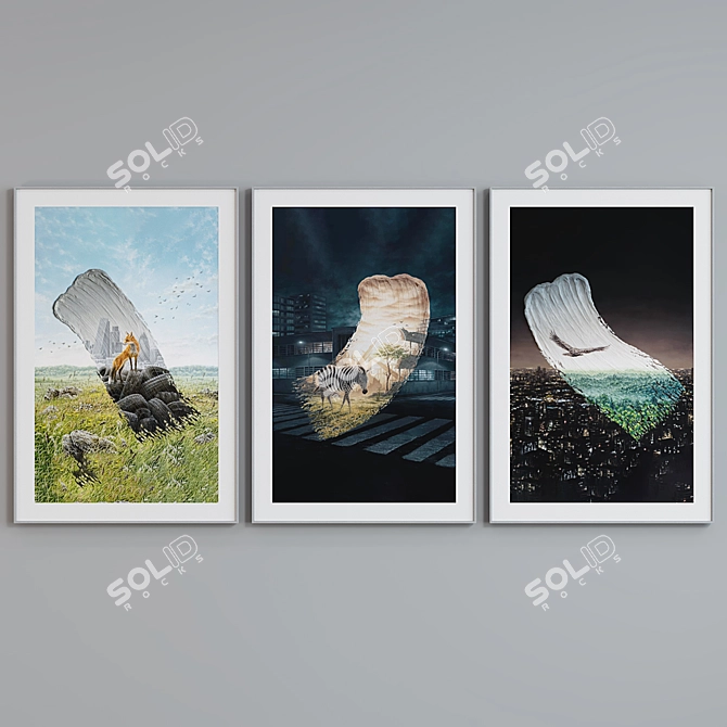 Fantasy City Nature Abstract Frame Set 3D model image 3